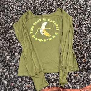 HARAJUKU LOVERS BANANAS LONG SLEEVE OFF THE SHOULDER Y2K Gwen Stefani